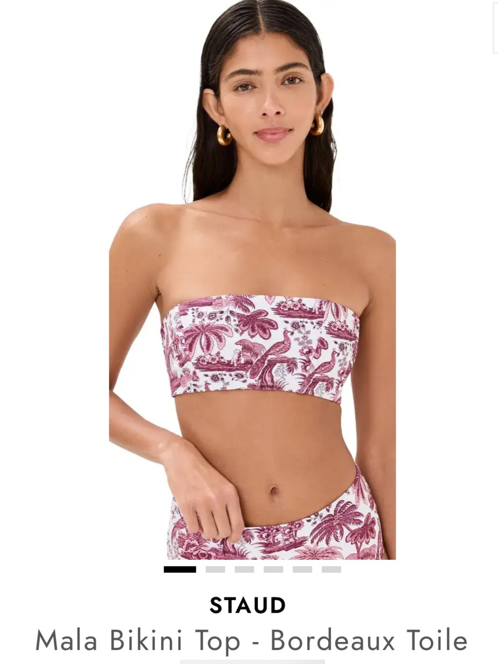 STAUD Sea Staudsea
Mala Bikini Top - Bordeaux Toile NWT Size Medium M